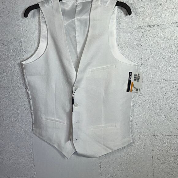 Bar III Men's Slim-Fit White 100% Linen Suit Vest white Small $115 - Picture 3 of 8